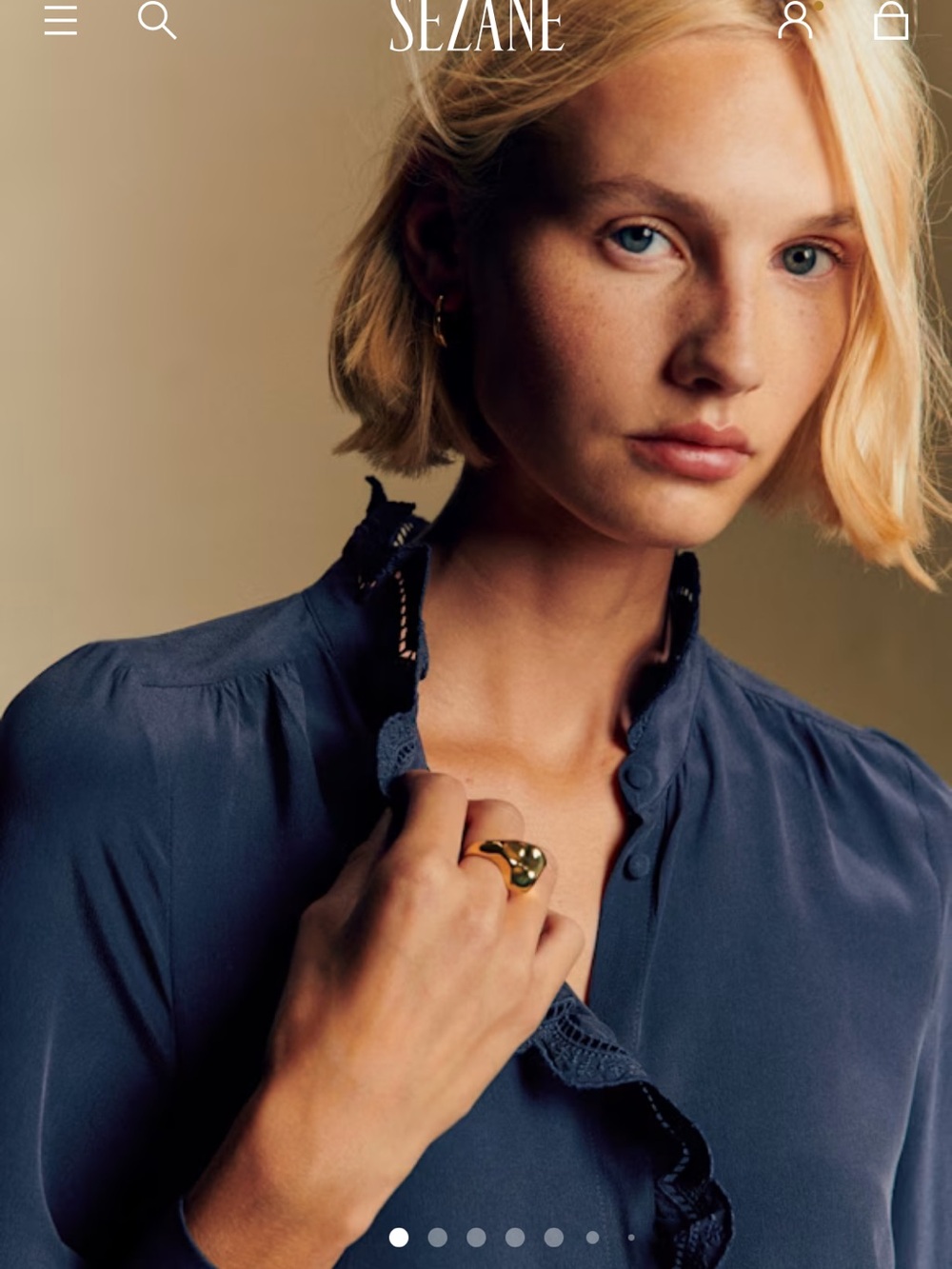 Sezane Chlo Shirt in Navy